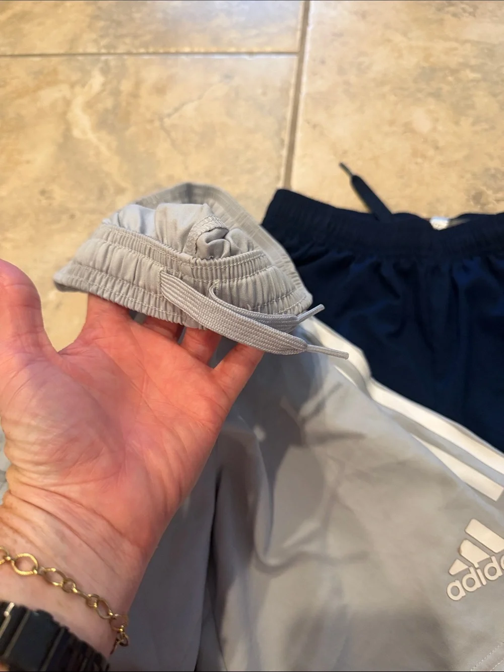 2 pair !! adidas Kids Two-Pack Athletic Shorts — Light Gray & Navy.